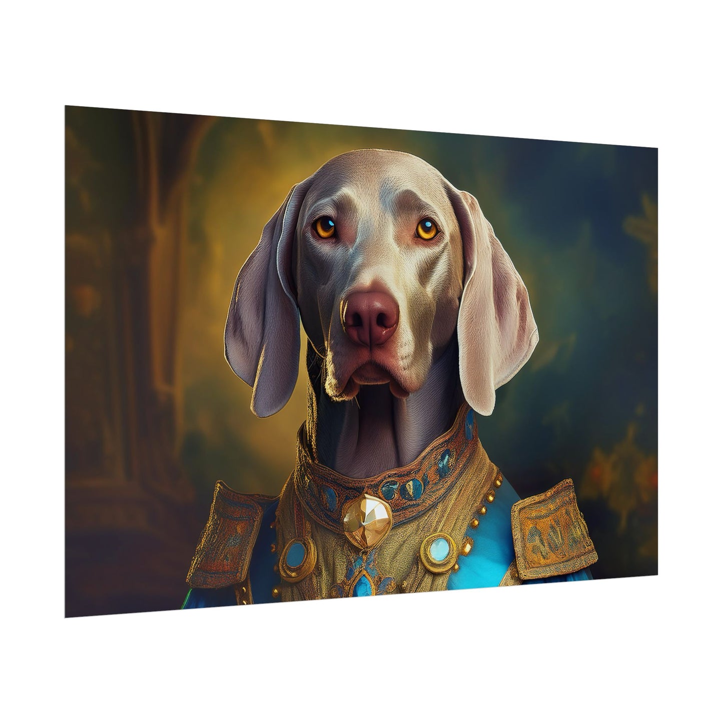 Weimaraner Renaissance Pet Portrait Print, wall print, wall art, Animal Lover Home Decor, Dog Wall Art