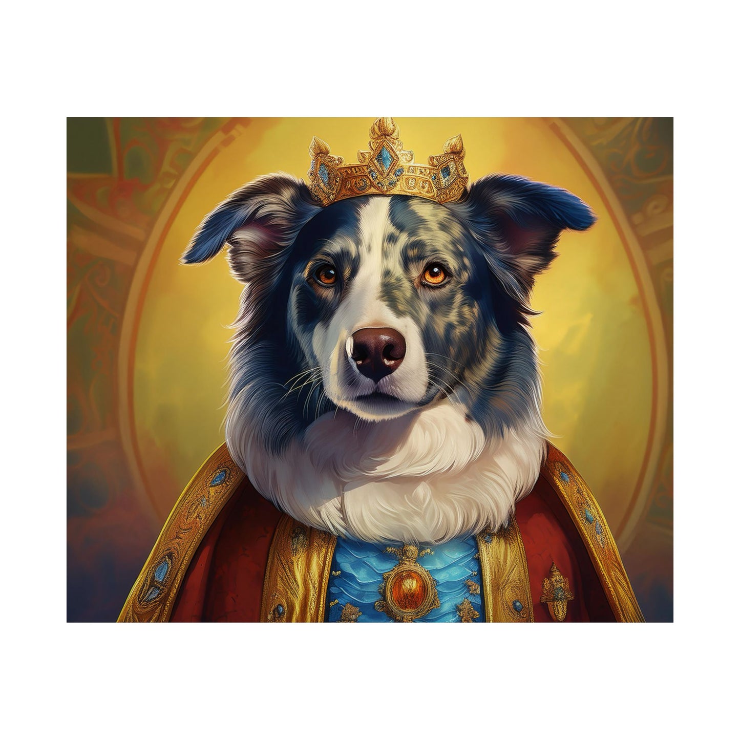 Border Collie Dog Renaissance Pet Portrait Print, Animal Lover gift, wall art, wall print, dog art