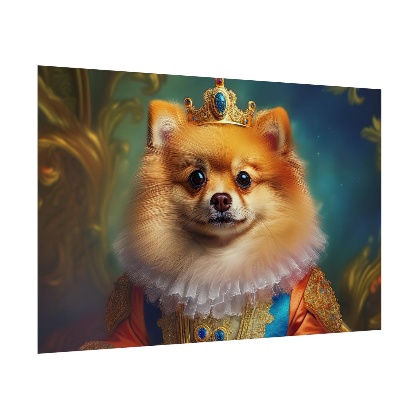 Pomeranian Renaissance Dog Portrait Art Print, Wall Decor Gift, Animal Lover Home Decor, Dog Wall Art