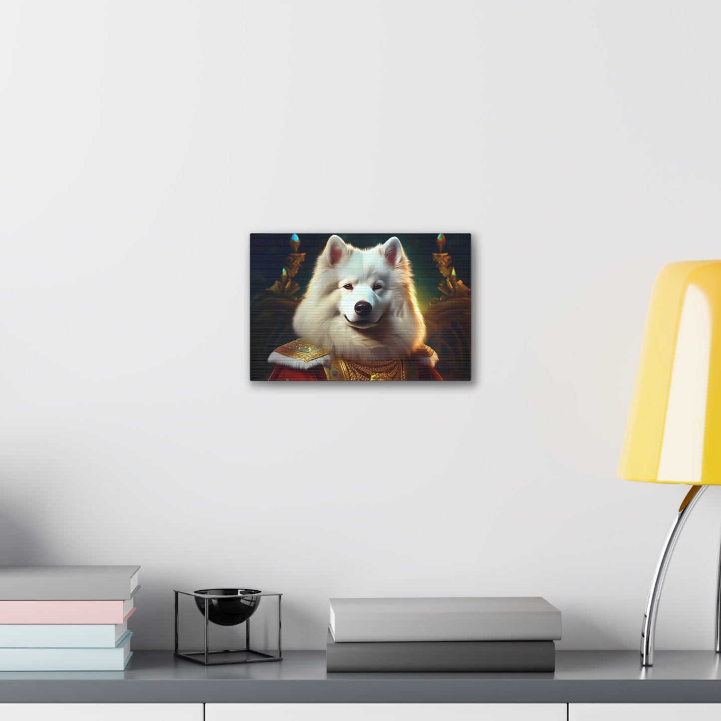 Regal Samoyed Canvas Art, Pet Wall Decor, Dog Portrait, Unique Home Decor, Animal Lover Gift, Noble Canine Wall Art