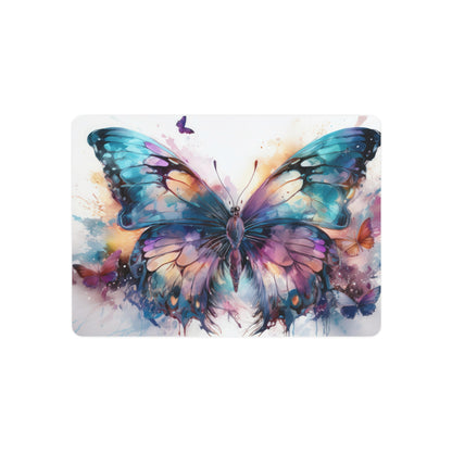 Butterfly Teal and Purple Ink Watercolor Metal Art Sign Print