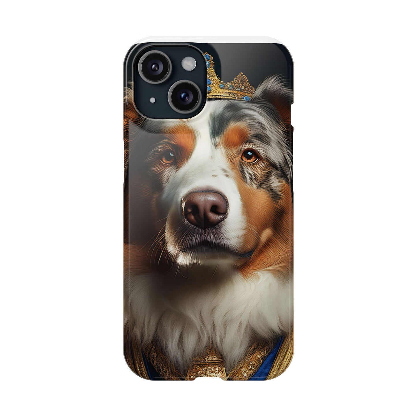 Australian Shepherd Renaissance Dog Portrait Slim Phone Case