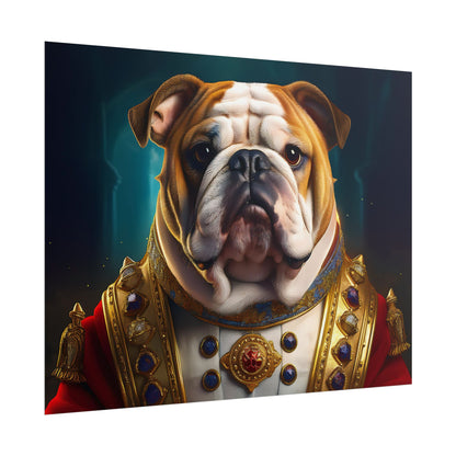 English Bulldog Renaissance  Dog Pet Portrait Print | Wall Art | Wall Print