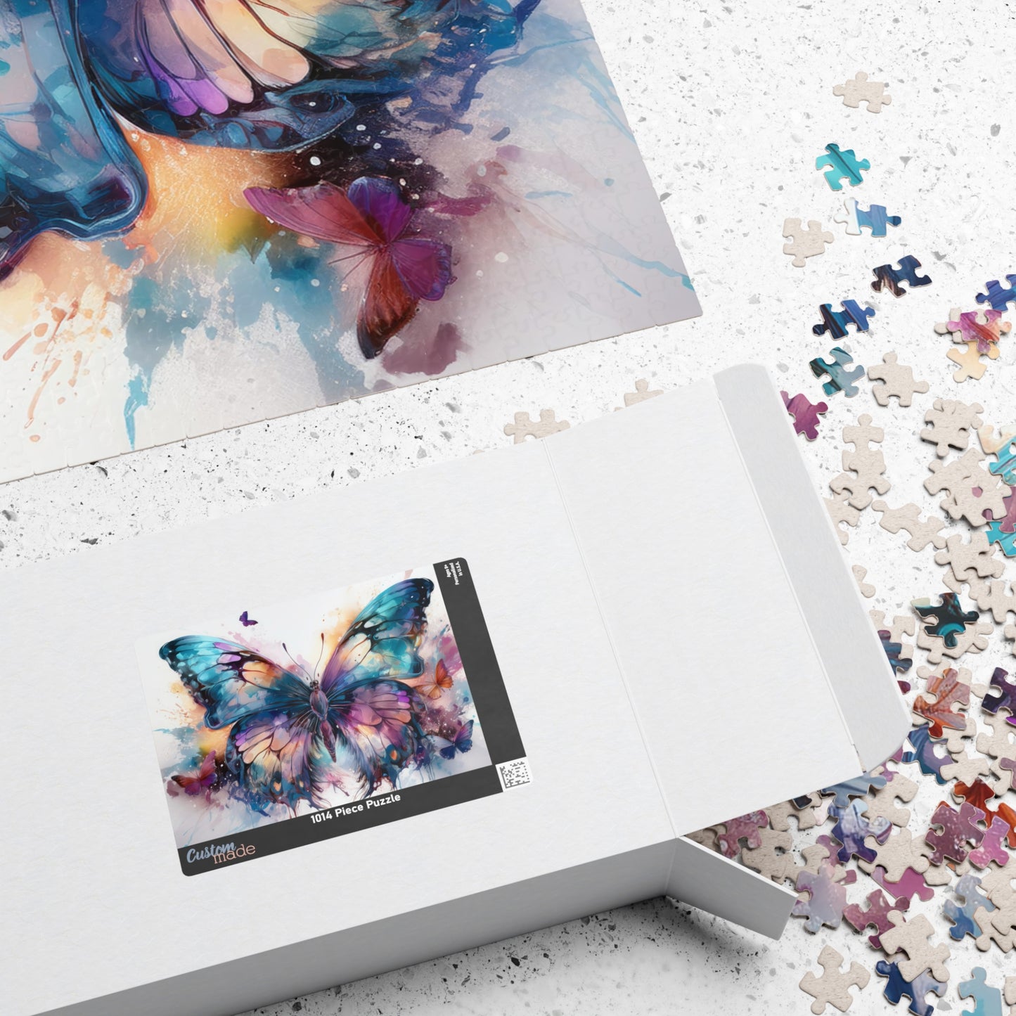 Abstract Watercolor Butterfly Puzzle  | Alcohol Ink Art