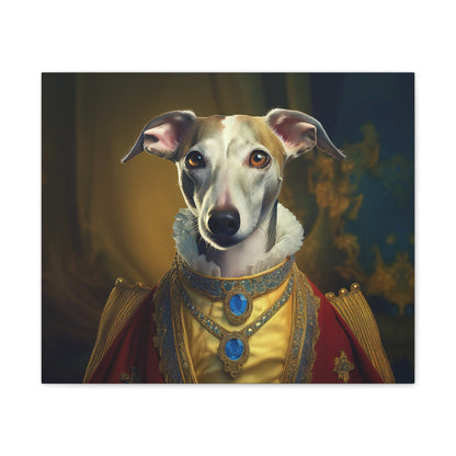 Whippet Pet Portrait Renaissance Print - Canvas, wall art, wall print, dog portrait, dog art