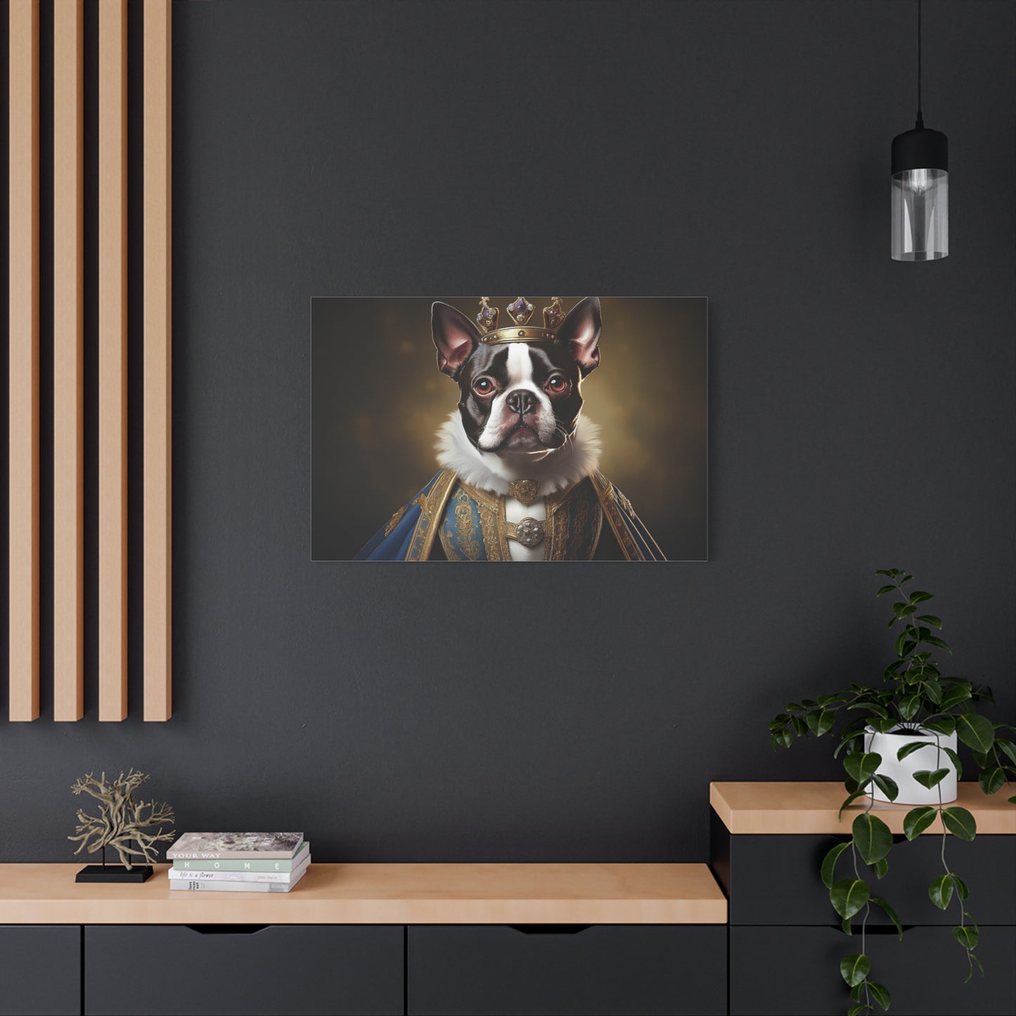 Boston Terrier Renaissance Pet Portrait on Canvas, wall print, wall art, dog portrait, dog art