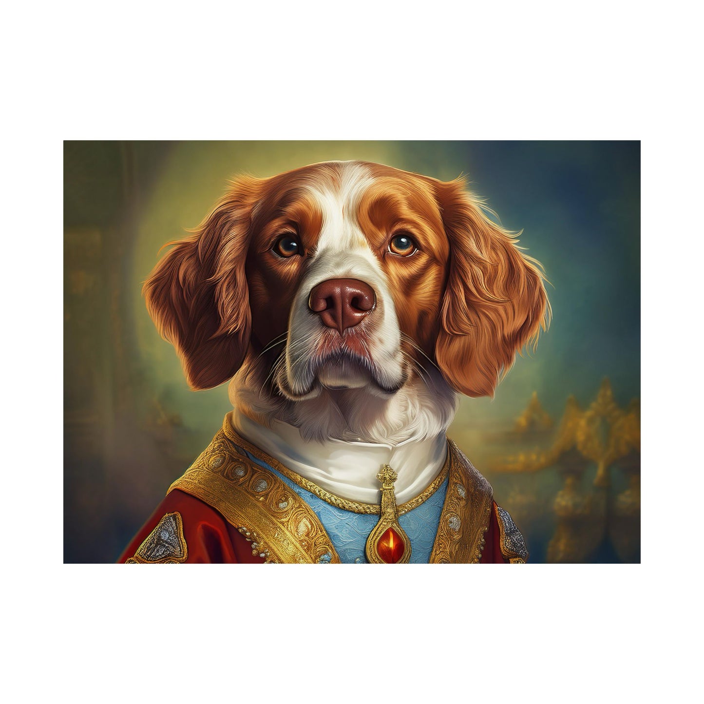 Brittany Dog Renaissance Pet Portrait Print, Brittany Art Print, Wall Decor Gift, Animal Lover, Dog Wall Art, wall print, wall art