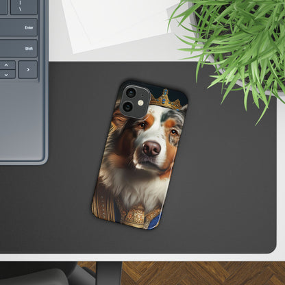 Australian Shepherd Renaissance Dog Portrait Slim Phone Case