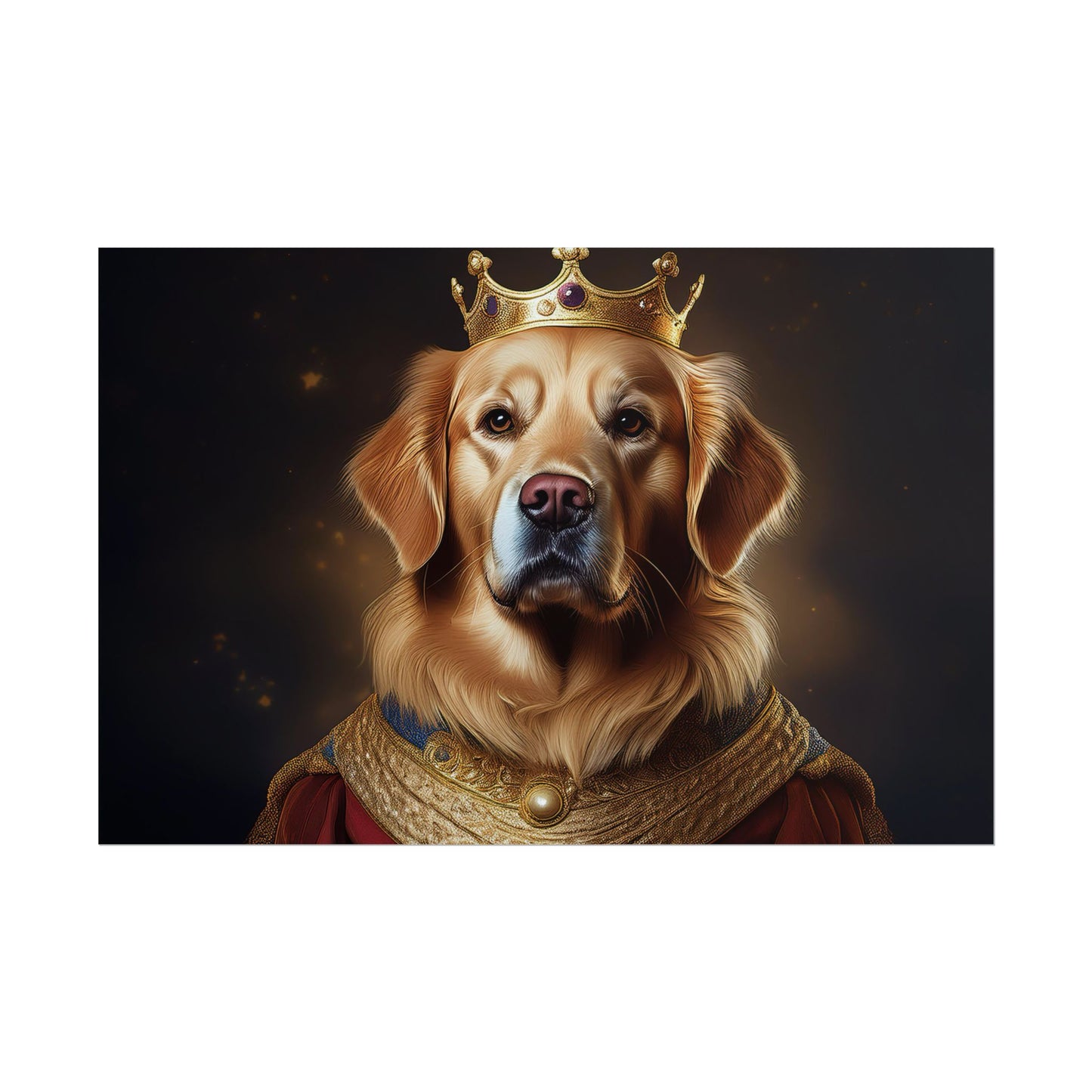 Golden Retriever Renaissance Dog Portrait  Art Print, Wall Decor Gift, Animal Lover Home Decor, Dog Wall Art