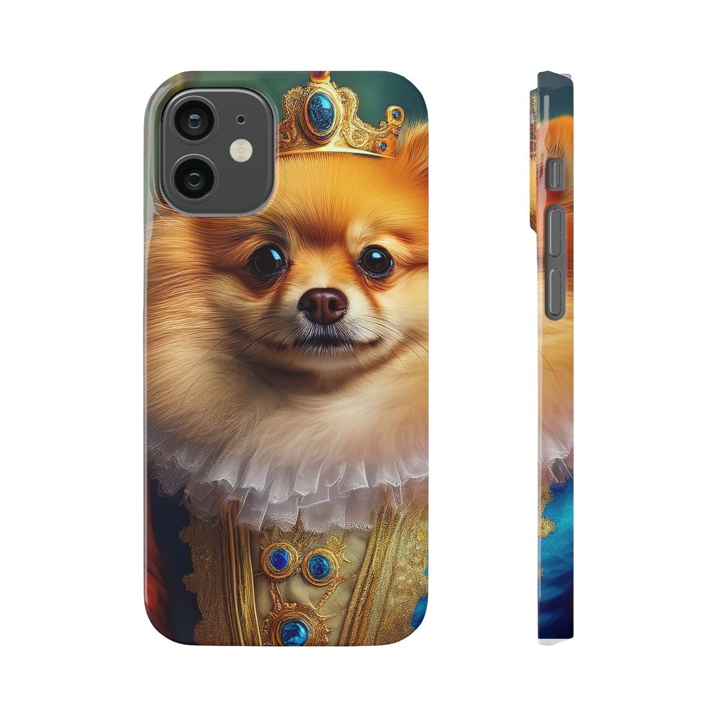Pomeranian Renassaince Dog Portrait Slim Phone Case
