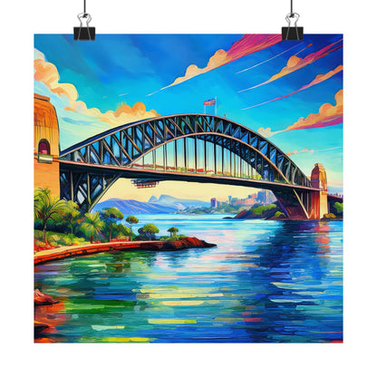 Sydney Harbour Bridge  Australia Painting Print | Wall Art | Wall Print