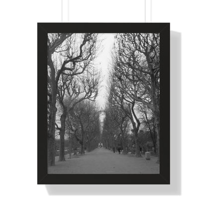 Paris Pathway Black and White Wall Art | Framed Canvas Print | Wall Print
