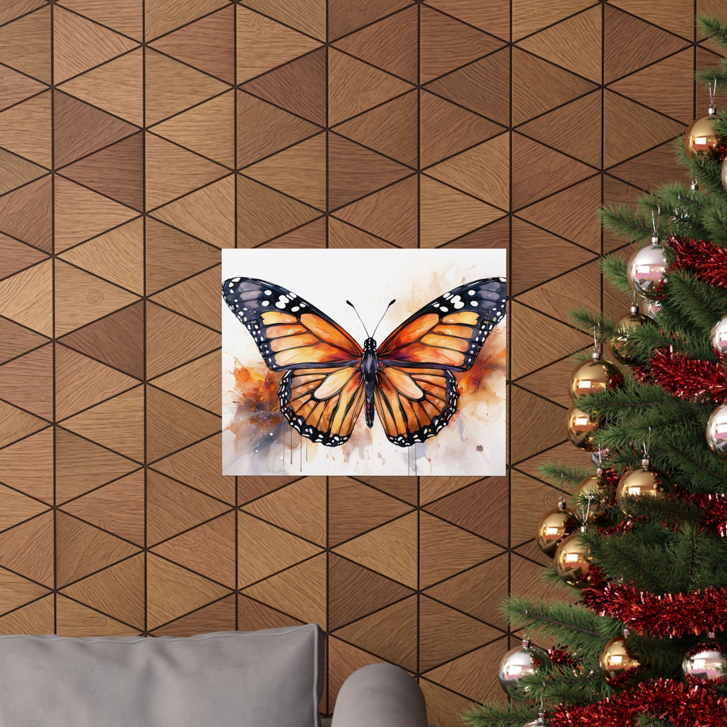 Orange Butterfly Alcohol Ink Wall Art | Butterfly wall art | Wall Art | Wall Print