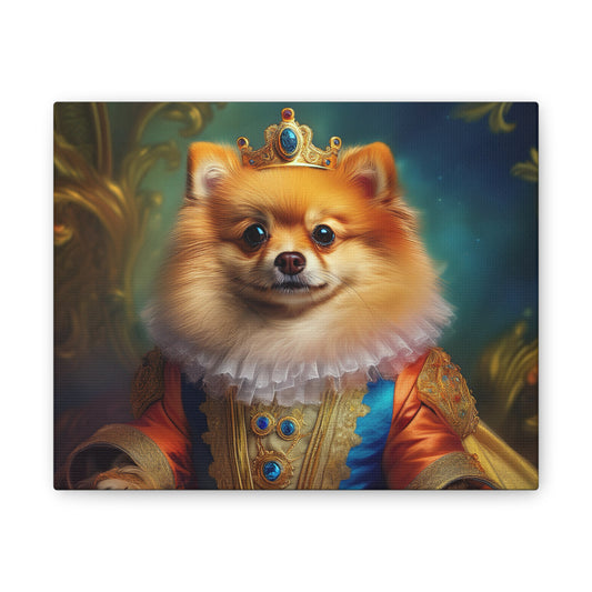 Pomeranian Renaissance Pet Portrait Canvas Print