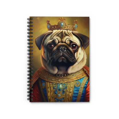 Pug Renaissance Pet Portrait Spiral Notebook, Writing Journal, Note-Taking, Unique Dog Lover Gift