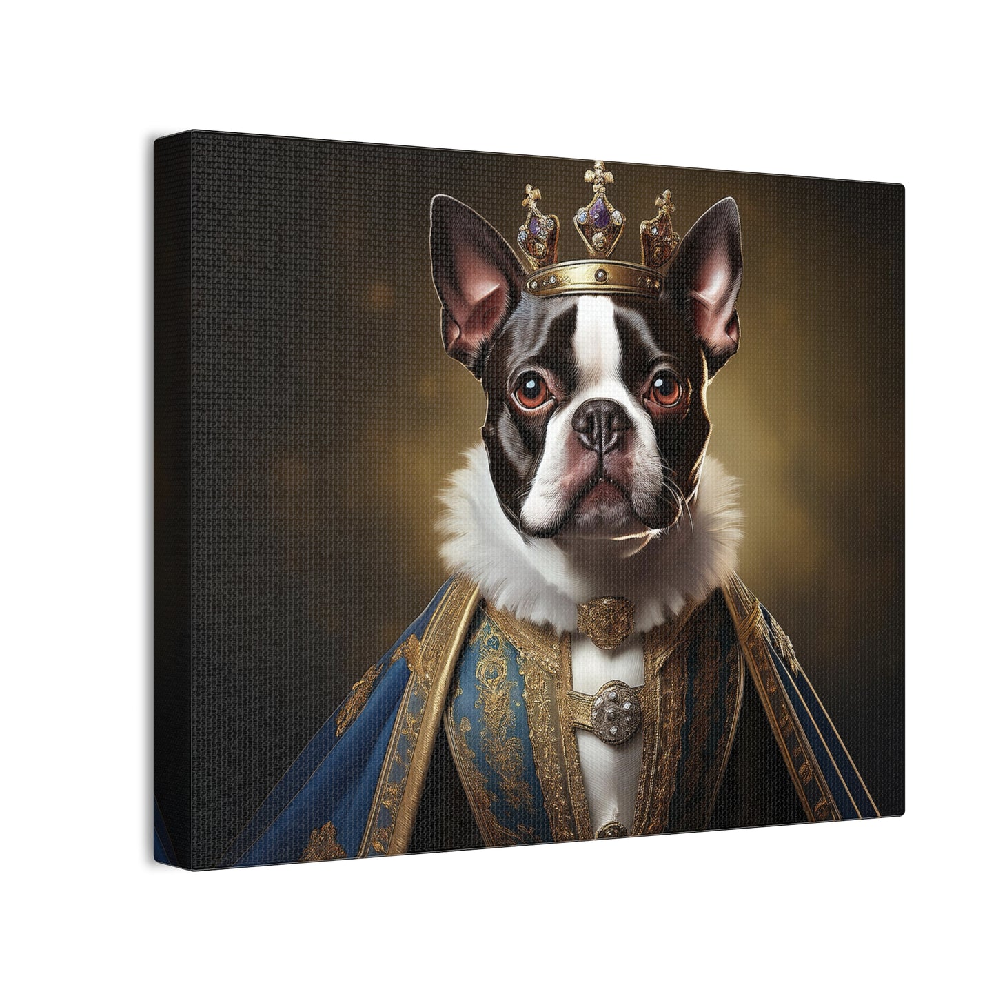 Boston Terrier Renaissance Pet Portrait on Canvas, wall print, wall art, dog portrait, dog art