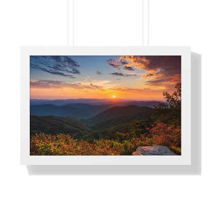 Sunset over Blue Ridge Mountains Fall Landscape Framed Print