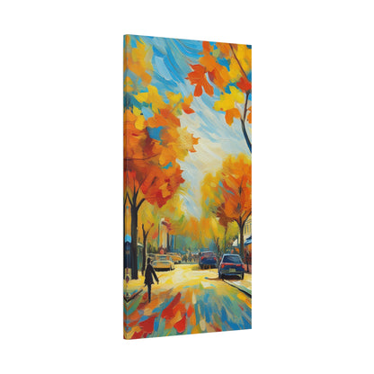 Fall Leaves In the City Painting Canvas Wall Art | Wall Art | Wall Print