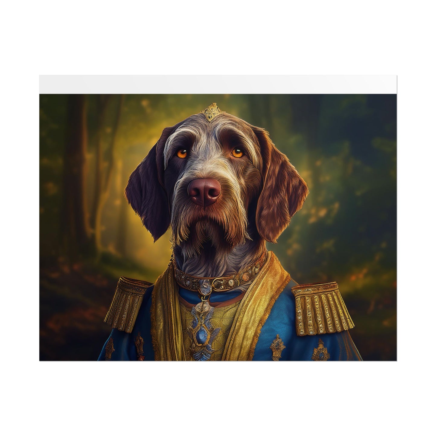 German Wirehaired Pointer Renaissance Pet Portrait Print, Pointer, Dog Lover Wall Art,  Dog Memorial Gift, wall art, wall print, dog print