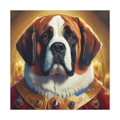 St Bernard Renaissance Portrait - Premium Canvas Wall Art, Dog Portrait, Unique Wall Print