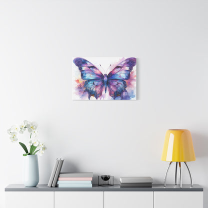 Blue & Purple Butterfly Alcohol Ink Canvas Art | Butterfly Decor | Wall Art | Wall Print