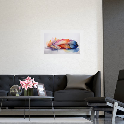 Rainbow Feather Watercolor Print - 3 | Elegant Wall Art & Prints | Unique Home Decor | Wall Print | Wall Art