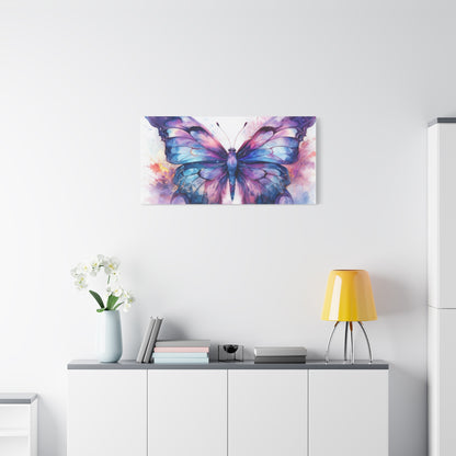 Blue & Purple Butterfly Alcohol Ink Canvas Art | Butterfly Decor | Wall Art | Wall Print