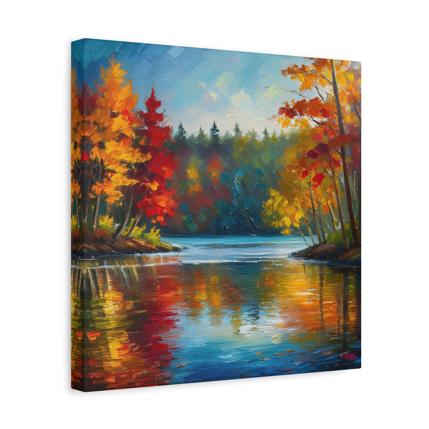 Fall Leaves on the Lake on Canvas | wall art |  wall print