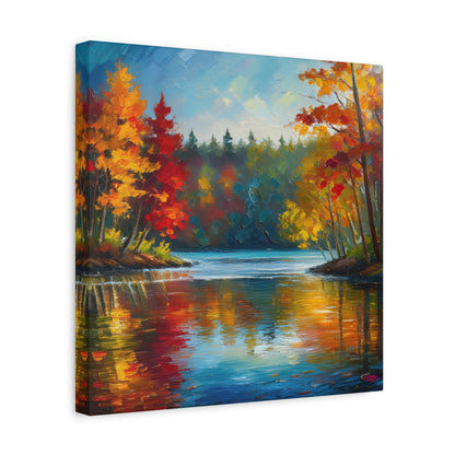 Fall Leaves on the Lake on Canvas | wall art |  wall print