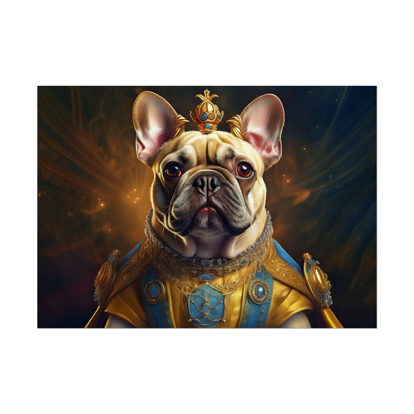 French Bulldog Renaissance Portrait Art Print, Wall Decor Gift, Animal Lover Home Decor, Dog Wall Art
