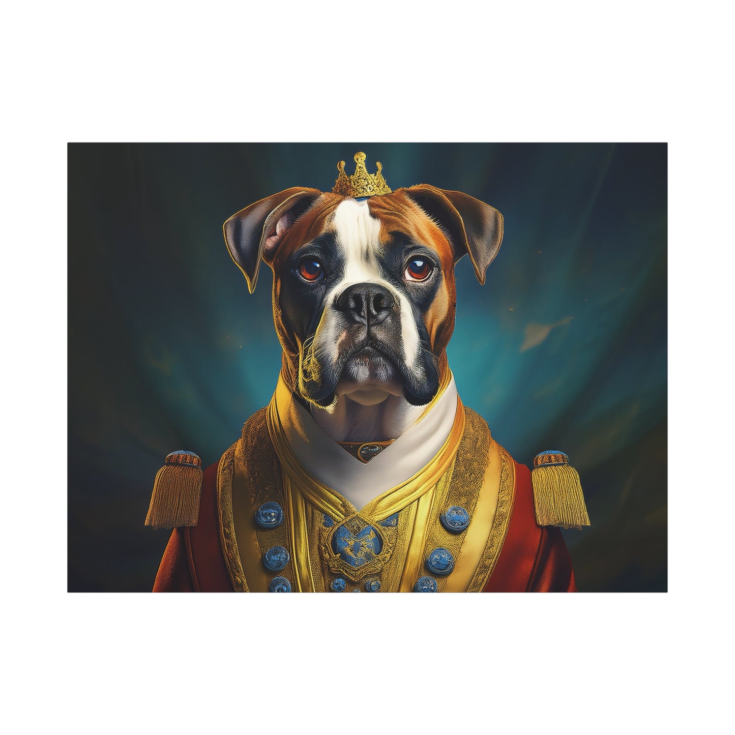 Boxer Renaissance Pet Portrait  on Canvas, wall art, wall print, dog portrait, dog art