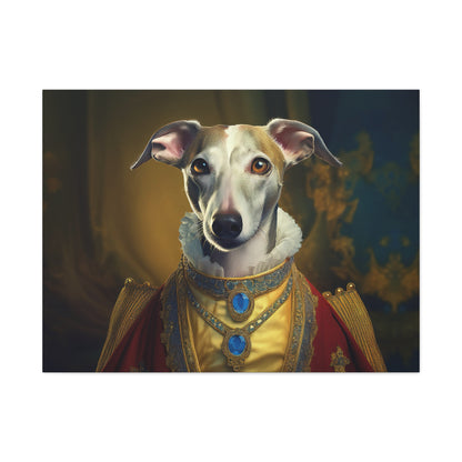 Whippet Renaissance Pet Portrait  Print - Canvas, wall art, wall print, dog portrait, dog art