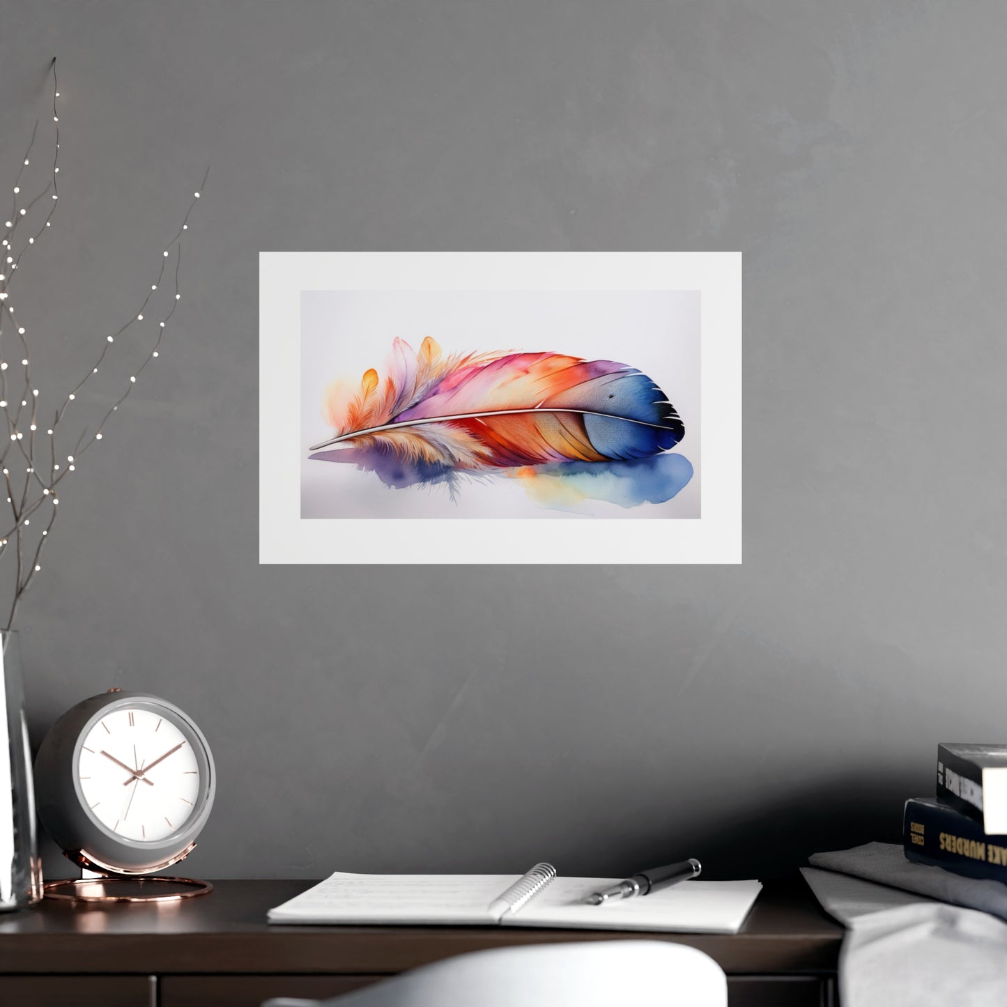 Rainbow Feather Watercolor Print - 3 | Elegant Wall Art & Prints | Unique Home Decor | Wall Print | Wall Art