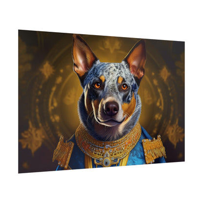 Australian Cattle Dog Renaissance Dog Portrait Wall Art | Art Print | Wall Decor Gift, Animal Lover Home Decor, Dog Wall Art