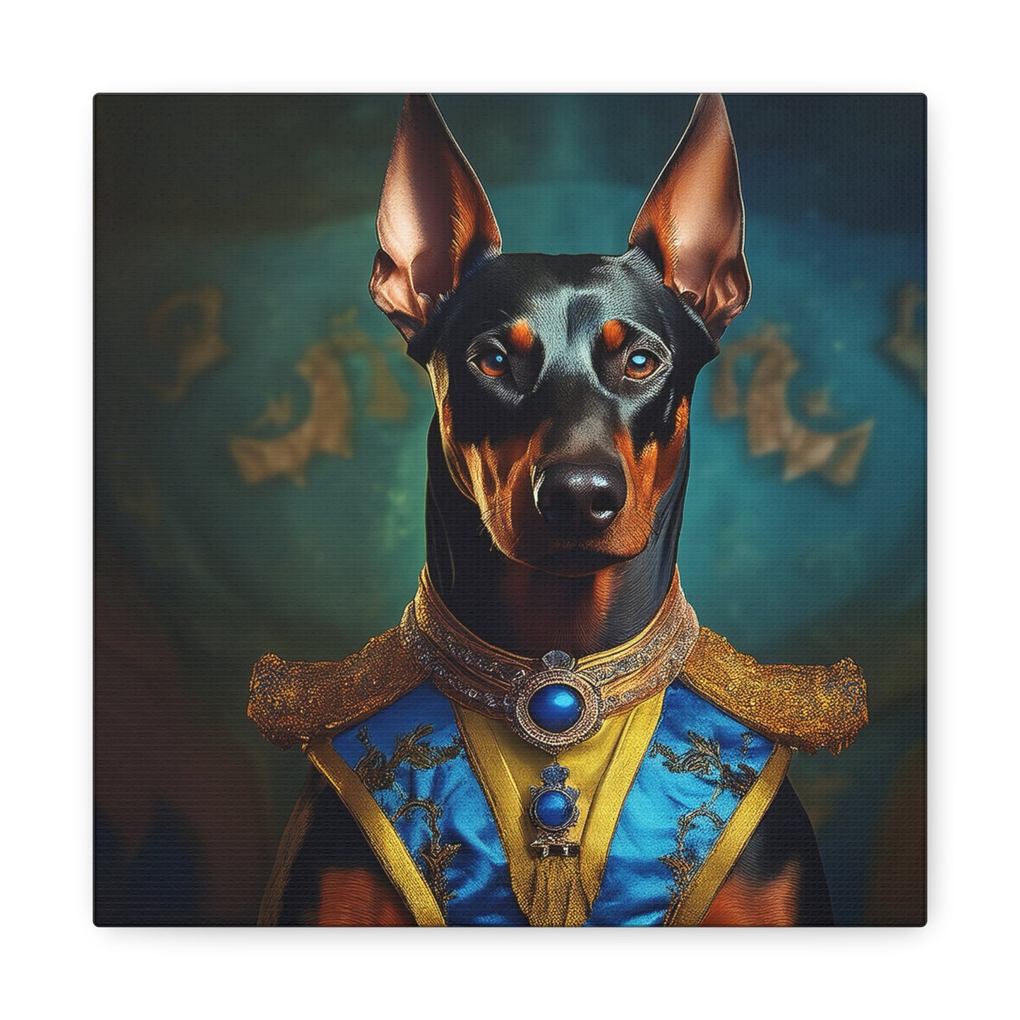 Doberman Pinscher Renaissance Pet Portrait on Canvas | wall art | wall print | Dog Art