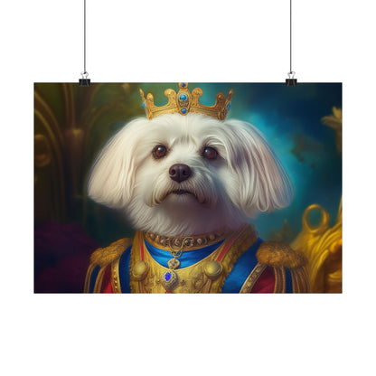Maltese Renaissance Dog Portrait Wall Print | Art Print | Wall Decor | Dog Wall Art