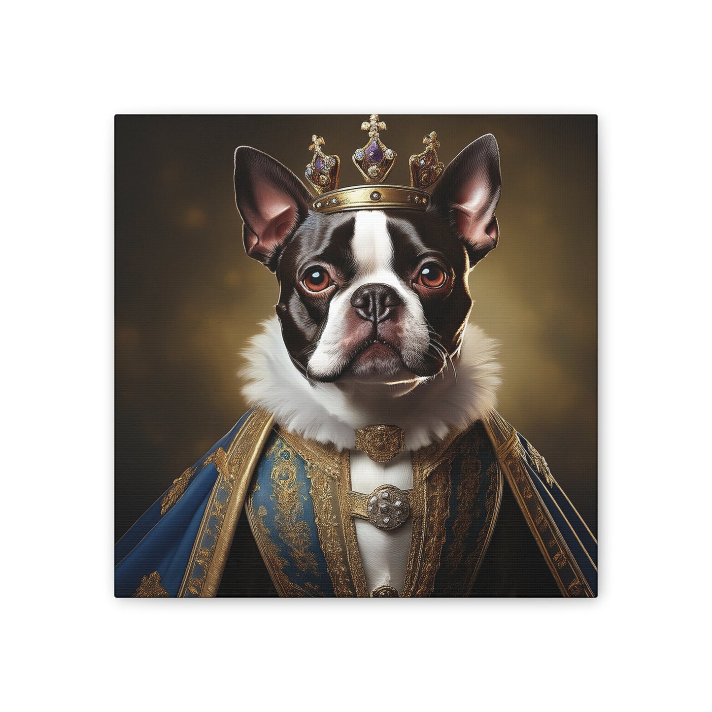 Boston Terrier Renaissance Pet Portrait on Canvas, wall print, wall art, dog portrait, dog art