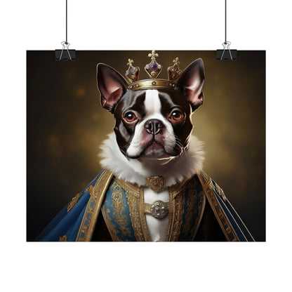Boston Terrier Renaissance Dog Portrait Art Print, Wall Decor Gift, Animal Lover Home Decor, Dog Wall Art