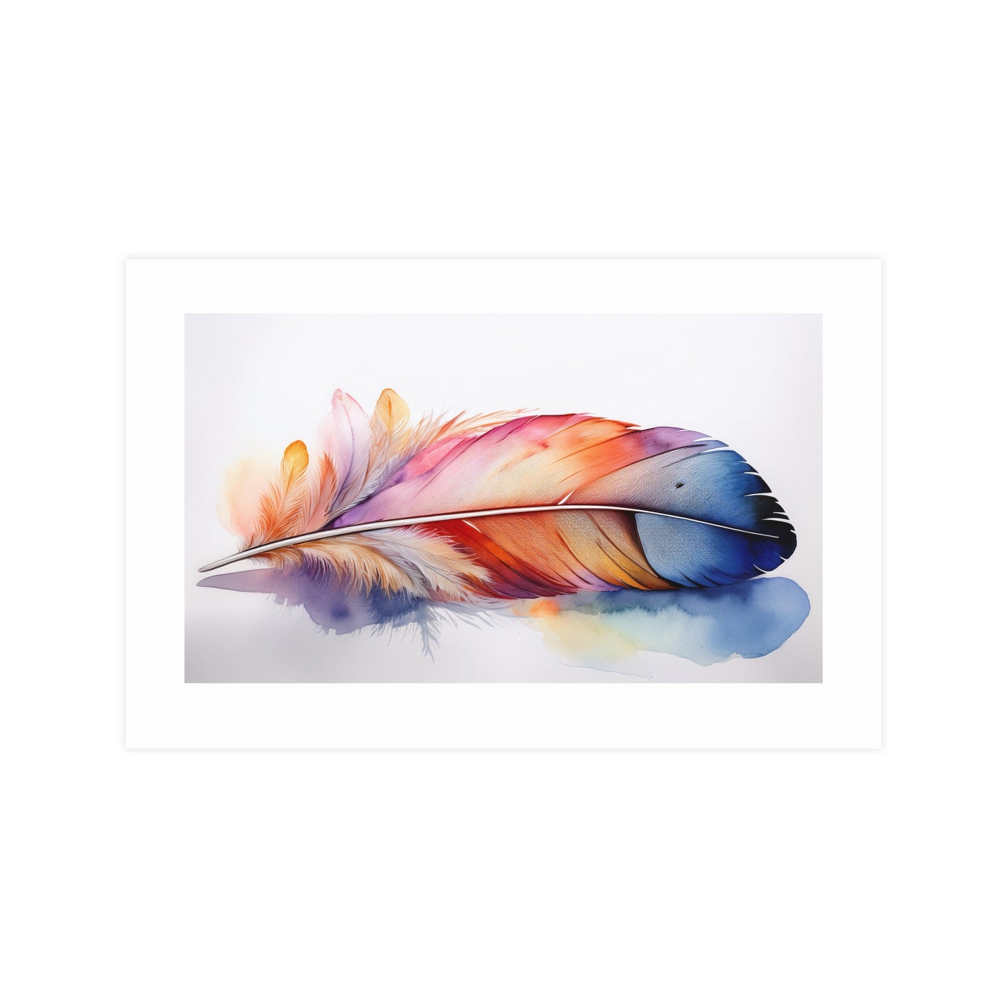 Rainbow Feather Watercolor Print - 3 | Elegant Wall Art & Prints | Unique Home Decor | Wall Print | Wall Art
