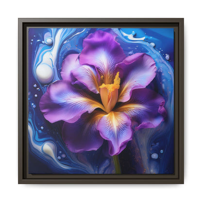 Abstract Iris - Style 2 -  Floral Framed Canvas,  Wall Print, wall art, botanical art