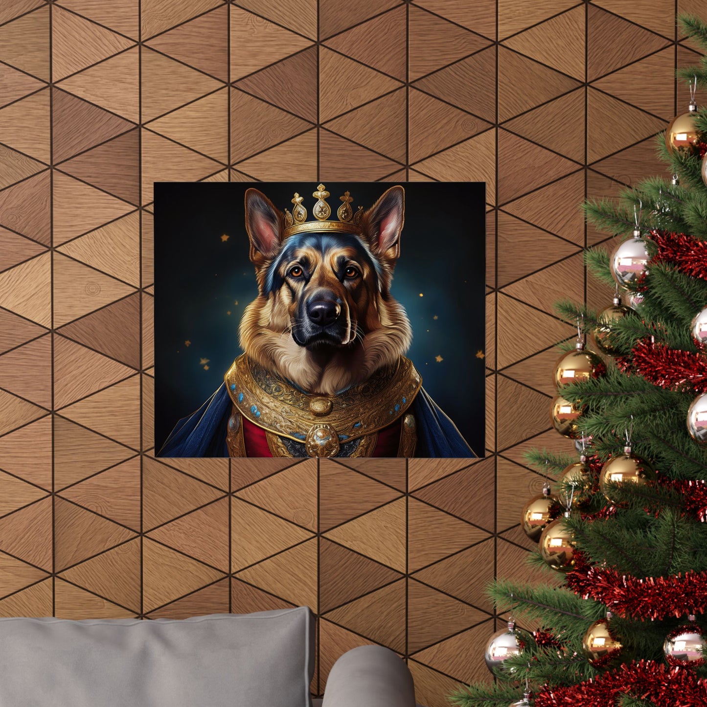 German Shepherd Renaissance Dog Portrait Art Print, Wall Decor Gift, Animal Lover Home Decor, Dog Wall Art