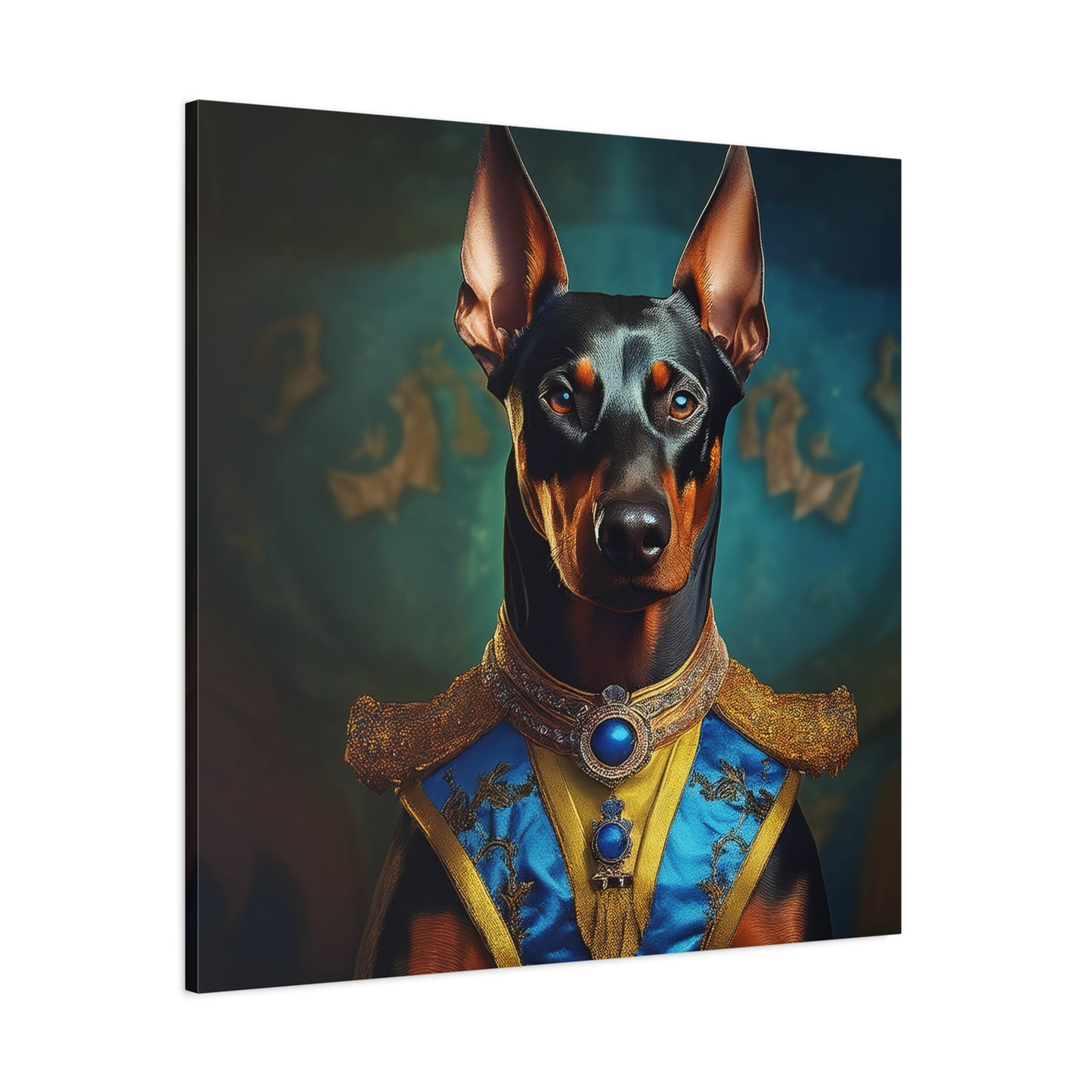 Doberman Pinscher Renaissance Pet Portrait on Canvas | wall art | wall print | Dog Art