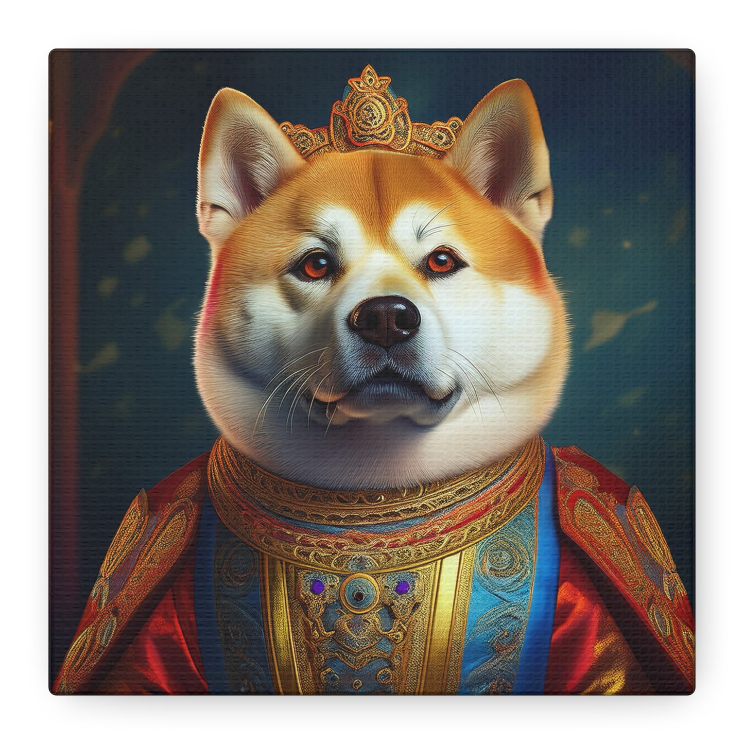 Shiba Renaissance Pet Portrait on Canvas, wall art, wall print, dog portrait, dog art