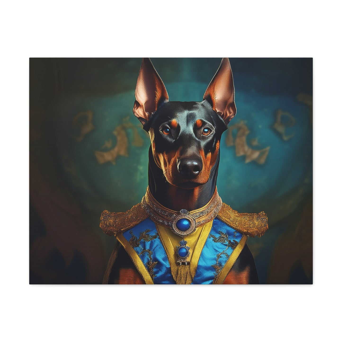 Doberman Pinscher Renaissance Pet Portrait on Canvas | wall art | wall print | Dog Art