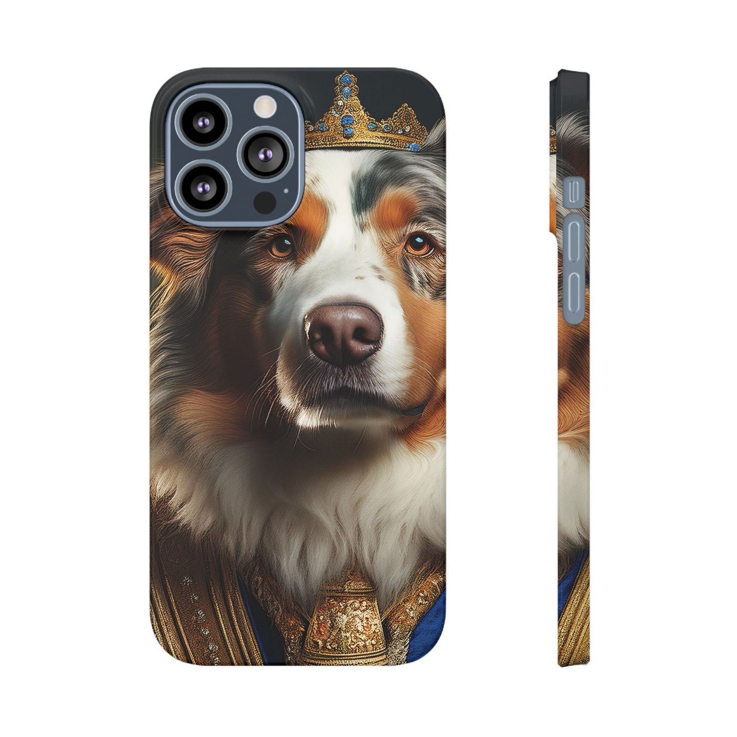 Australian Shepherd Renaissance Dog Portrait Slim Phone Case
