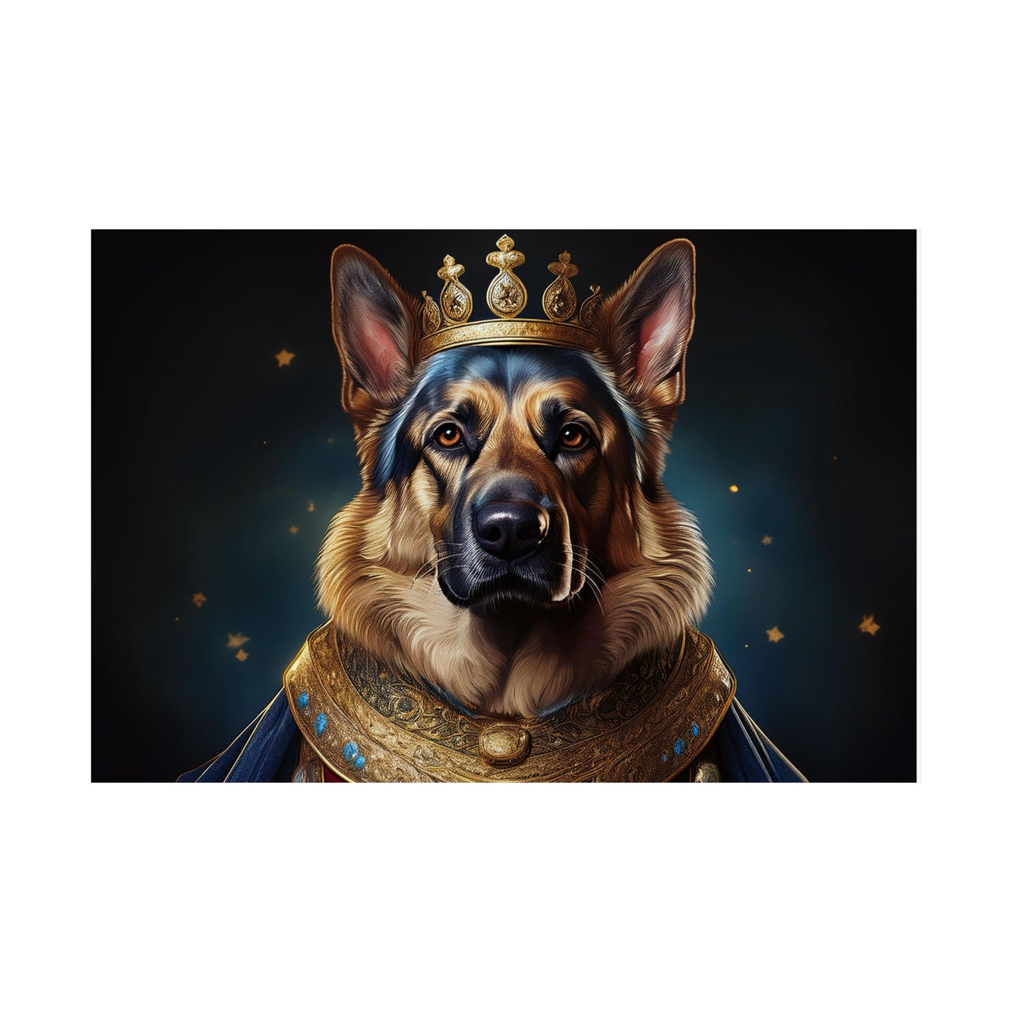 German Shepherd Renaissance Dog Portrait Art Print, Wall Decor Gift, Animal Lover Home Decor, Dog Wall Art