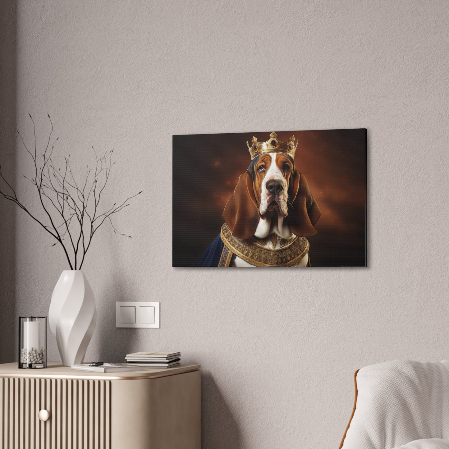 Basset Hound Renaissance Pet Portrait on Canvas | Wall art | wall print | Dog Art