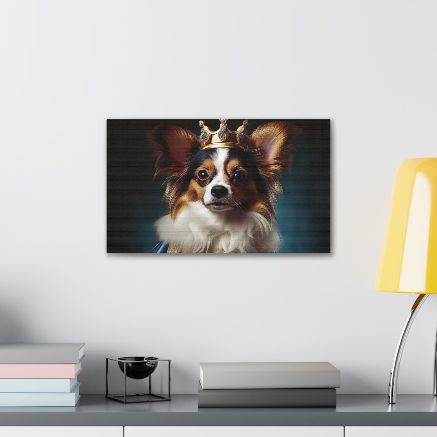 Papillon Pet Portrait Renaissance on Canvas, wall art, wall print, dog portrait, dog art