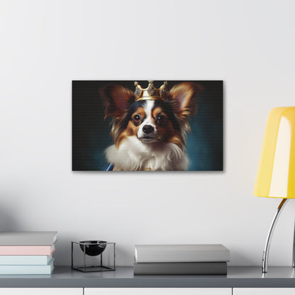 Papillon Pet Portrait Renaissance on Canvas, wall art, wall print, dog portrait, dog art