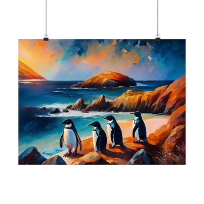 Phillip Island Little Penguins Australia Wall Art | Vibrant Wall Print | Unique Painting Print | Style 2 | Wall Art | Wall Print